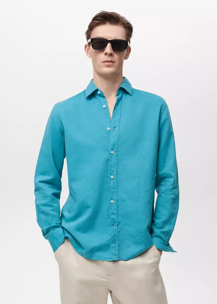 Mango Linen-Blend Shirt