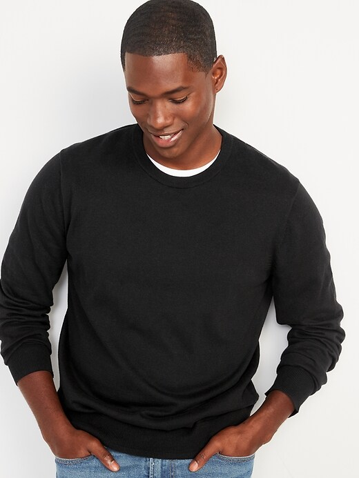 Cotton-Blend Crew Sweater