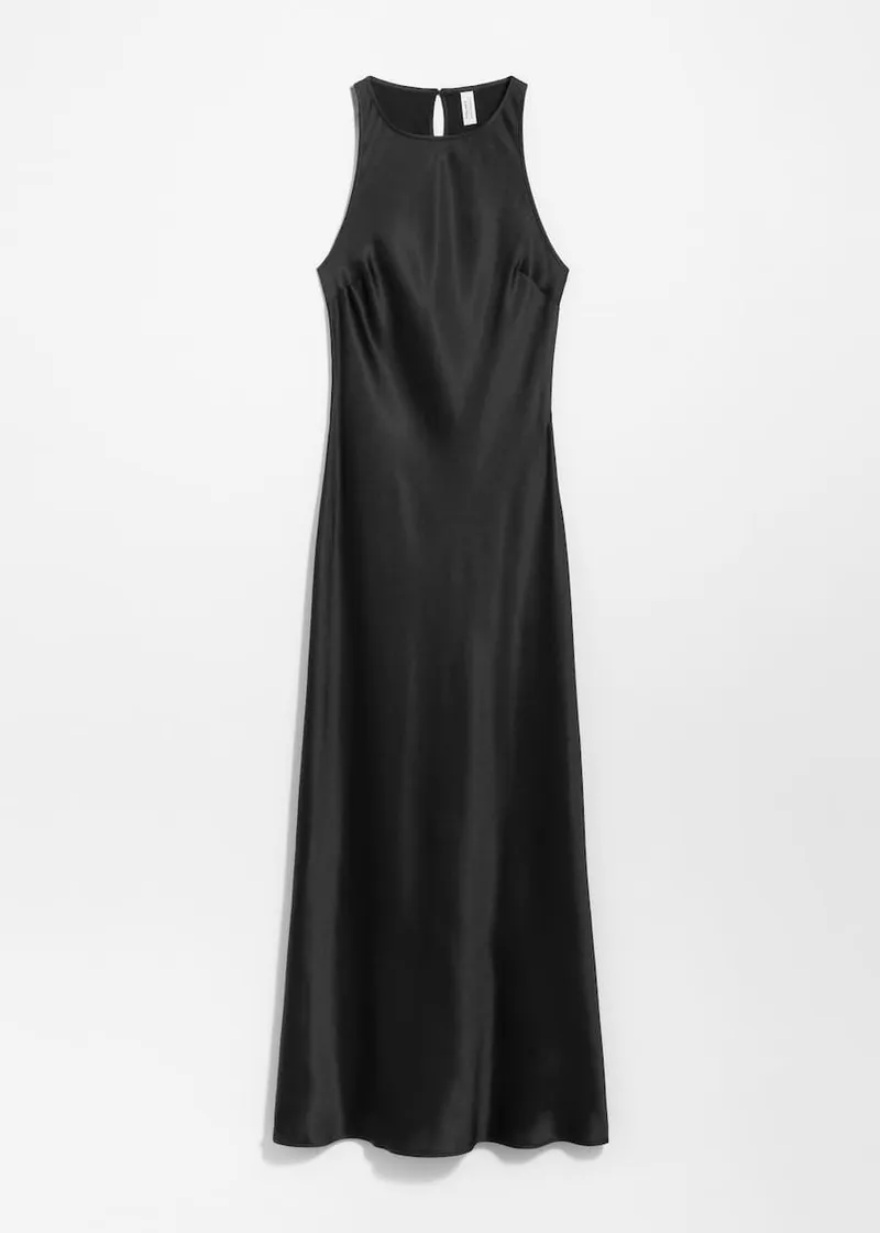 Sleeveless Satin Midi Dress