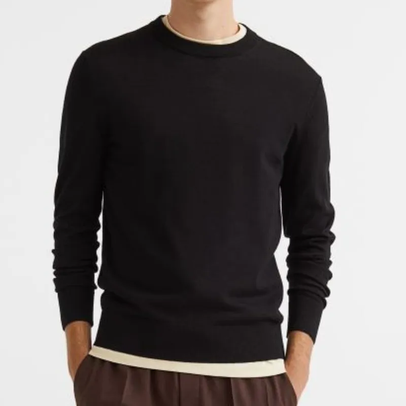 Fine-Knit Crewneck Sweater